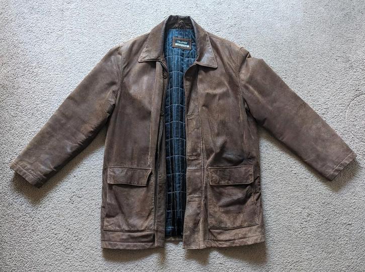 Leren Suede Jas - Merk: Trapper (Original Leatherwear), Kleding | Heren, Jassen | Winter, Zo goed als nieuw, Maat 48/50 (M), Bruin