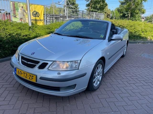 Saab 9-3 2.0 Turbo Aero Cabrio AUT 2005 Grijs, Auto's, Saab, 1998 cc, Zwart, 4 cilinders, Cabriolet