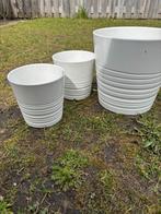 Set van 3 IKEA MUSKOT bloempotten - Wit, Kunststof, Gebruikt, Rond, Binnen