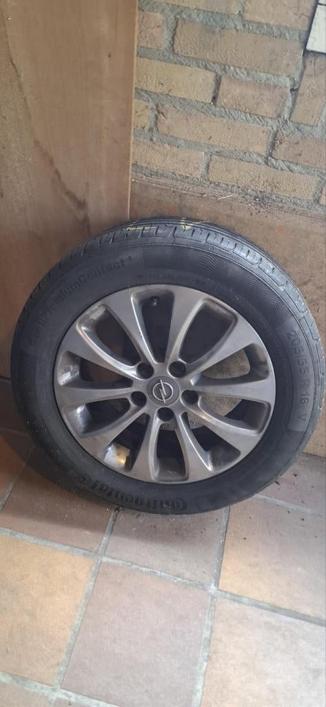 Zomerbanden Continental 205/55 R16 met velg, Auto-onderdelen, Banden en Velgen, Ophalen, Gebruikt, 16 inch, Banden en Velgen
