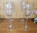 Set van 4 wijnglazen met ribbelpatroon, Glas of Glazen, Gebruikt, Ophalen of Verzenden, Glas