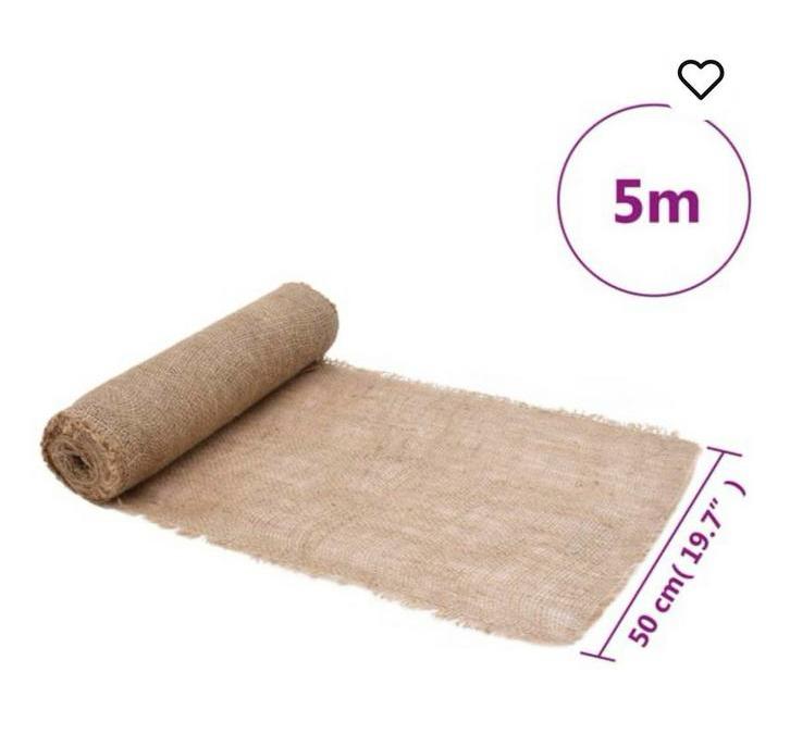 Jute op rol - 0,5x5 m - 100% Jute - 200 g/m², Bruin, Rechthoekig, Nieuw, 200 cm of meer
