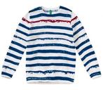 Benetton wit blauw gestreepte jongens trui sweater maat 140, Kinderen en Baby's, Kinderkleding | Maat 140, Trui of Vest, Nieuw