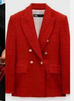 ZARA rode double breasted blazer zgan 40 CHCS, Maat 38/40 (M), Zara, Ophalen of Verzenden, Zo goed als nieuw