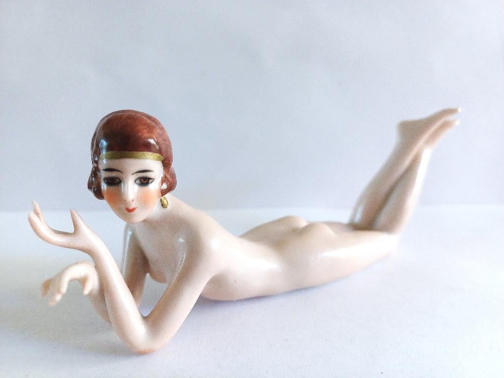 art deco beeldje, bathing beauty, flapper Fasold & Stauch, Ophalen of Verzenden