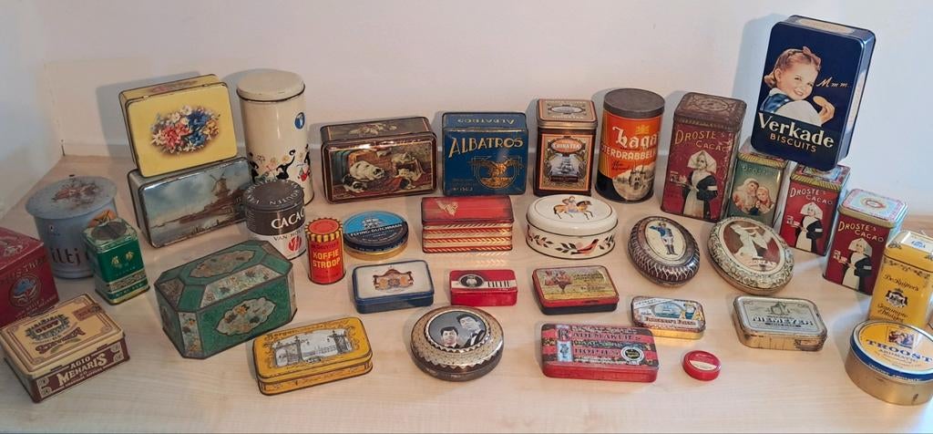 ​Unieke Vintage Blikken (35) –  Blue Diamonds, Haga, Droste, Ophalen of Verzenden, Zegels, Bonnen of Punten