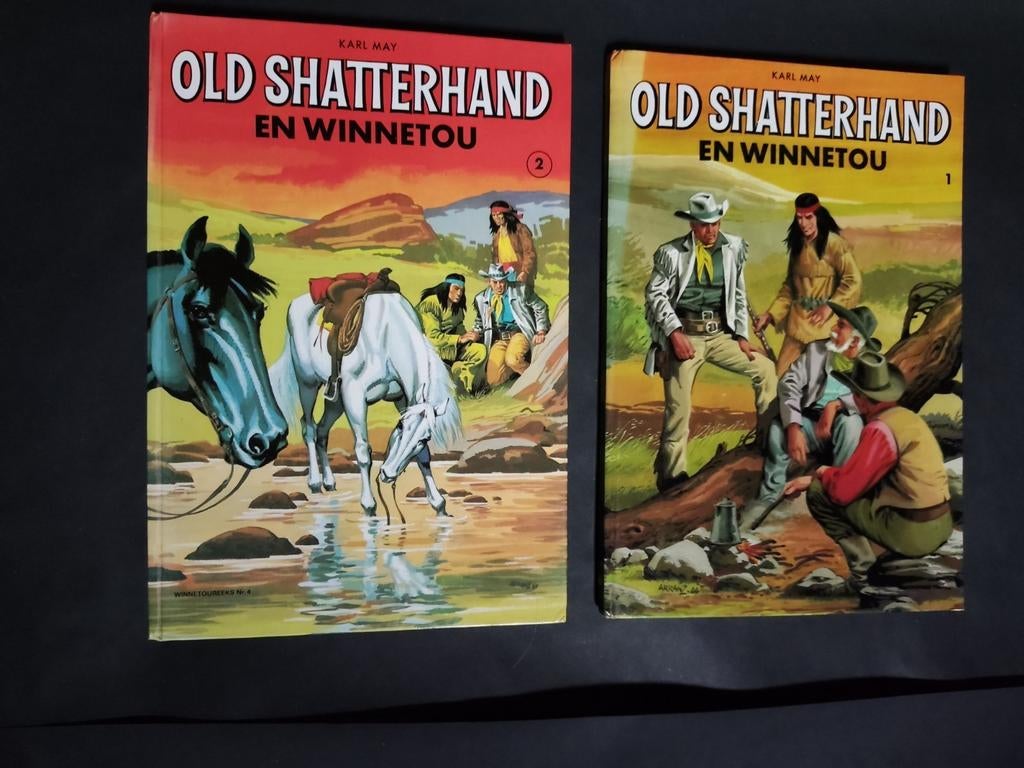 2 nette stripboeken Old Shatterhand en Winnetou deel 1 en 2, Boeken, Stripboeken, Meerdere stripboeken, Verzenden, Gelezen