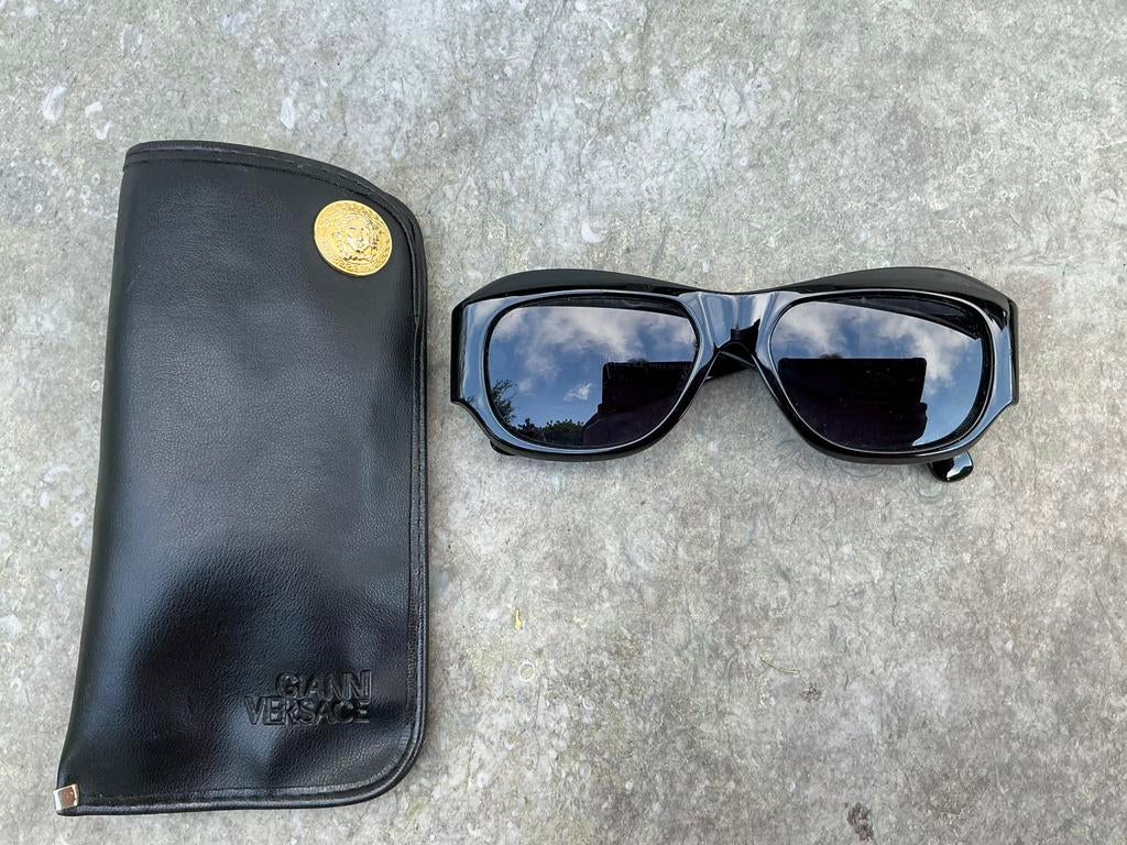 Vintage orginele Gianni Versace zonnebril, Gebruikt, Zonnebril, Zwart, Gianni Versace