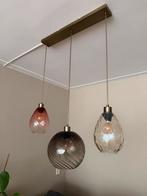 Hanglamp messing MADE Ilaria glazen lampenkappen, Huis en Inrichting, Ophalen, Zo goed als nieuw, Glas, Minder dan 50 cm