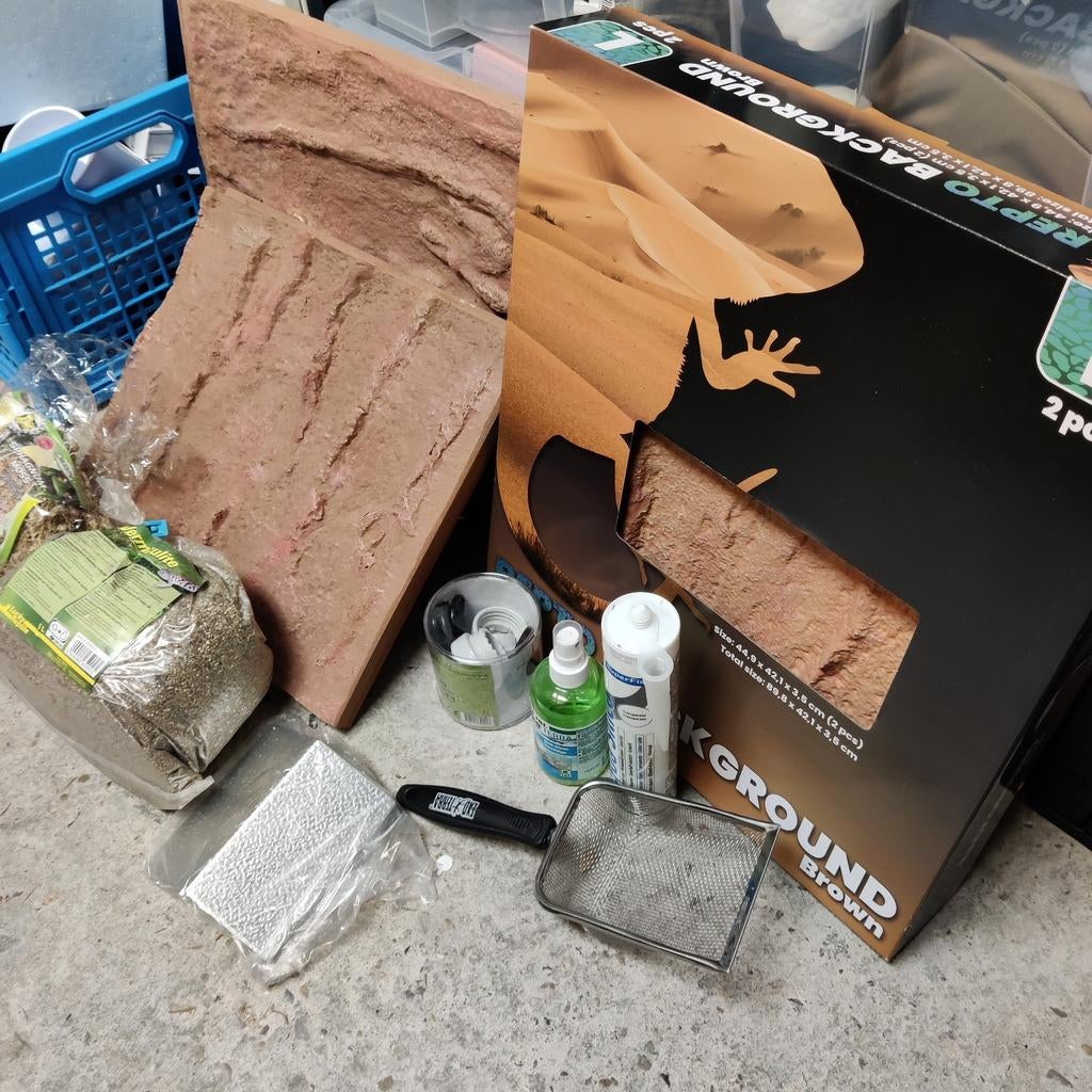 Terrarium toebehoren o.a. achterwand, Ophalen, Zo goed als nieuw, Overige typen