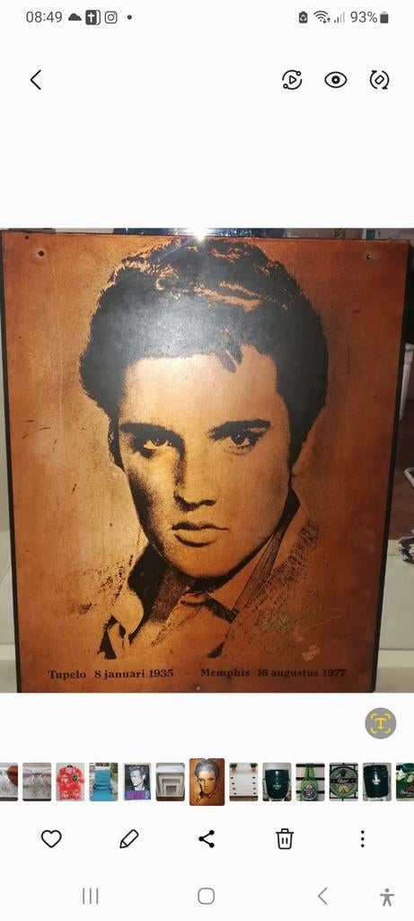 Wandplaat Elvis Presley, Ophalen of Verzenden
