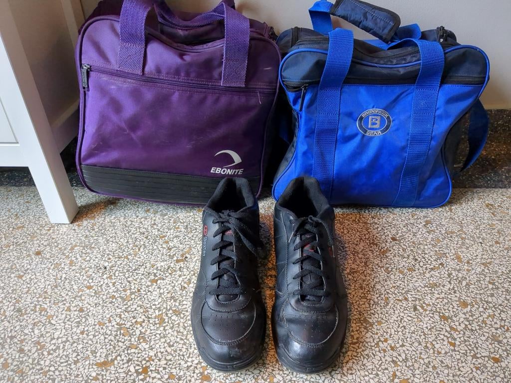 Bowling set: 2 tassen, 1 paar schoenen, Ophalen