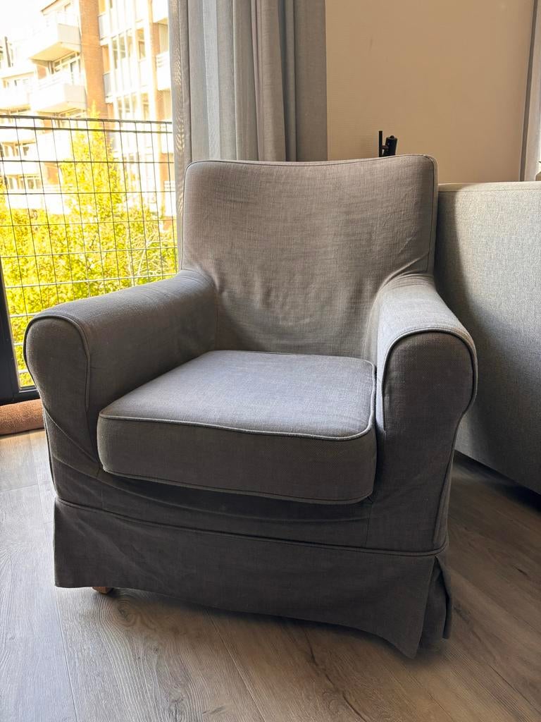 IKEA Ektorp Fauteuil Donkergrijs, Ophalen, Gebruikt, Stof, 75 tot 100 cm