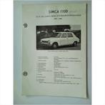 Simca 1000 Vraagbaak losbladig 1967-1968 #1 Nederlands, Boeken, Ophalen of Verzenden, Gelezen, Overige merken