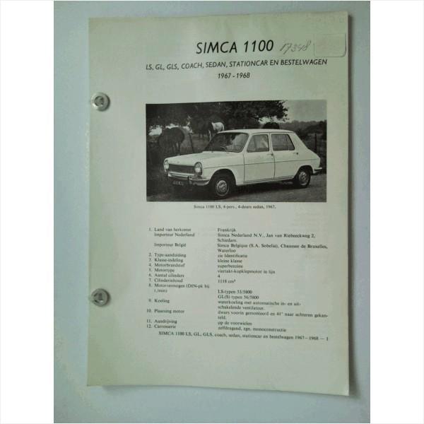 Simca 1000 Vraagbaak losbladig 1967-1968 #1 Nederlands, Boeken, Auto's | Boeken, Gelezen, Overige merken, Ophalen of Verzenden