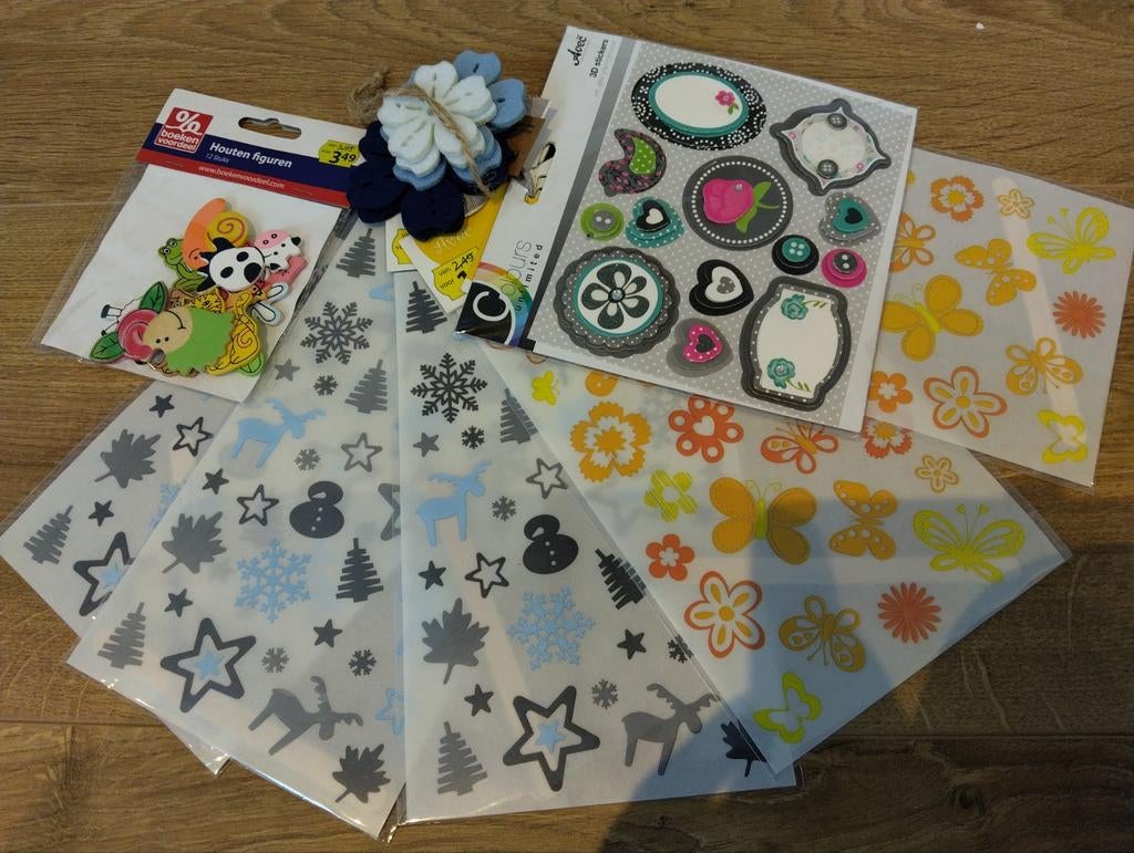 Rubons, stickers, houten en vilten figuren, Verzenden, Nieuw, Versiering of Embellishment, Overige merken