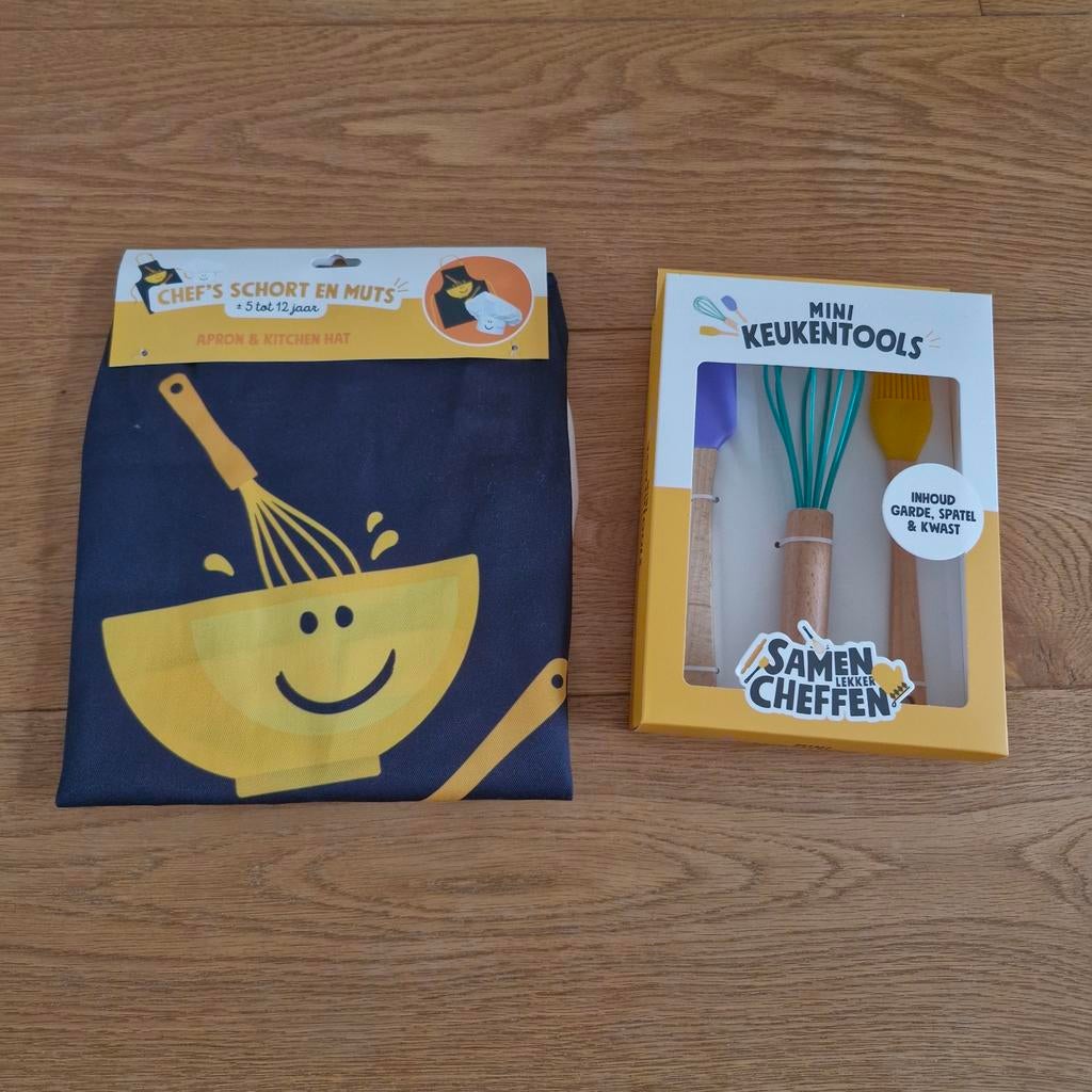 Jumbo Chef's Schort & Muts met Mini Keukentools, Ophalen of Verzenden, Nieuw, Ontdekken