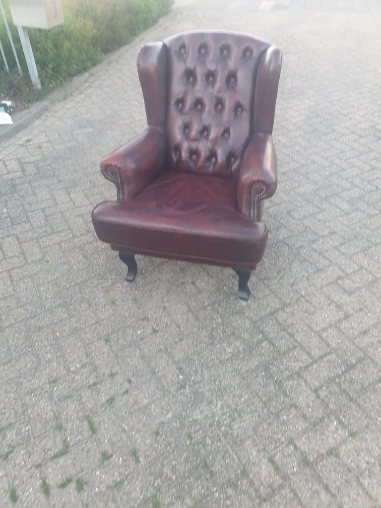 Prachtig chesterfield fauteuil, Ophalen of Verzenden, Zo goed als nieuw