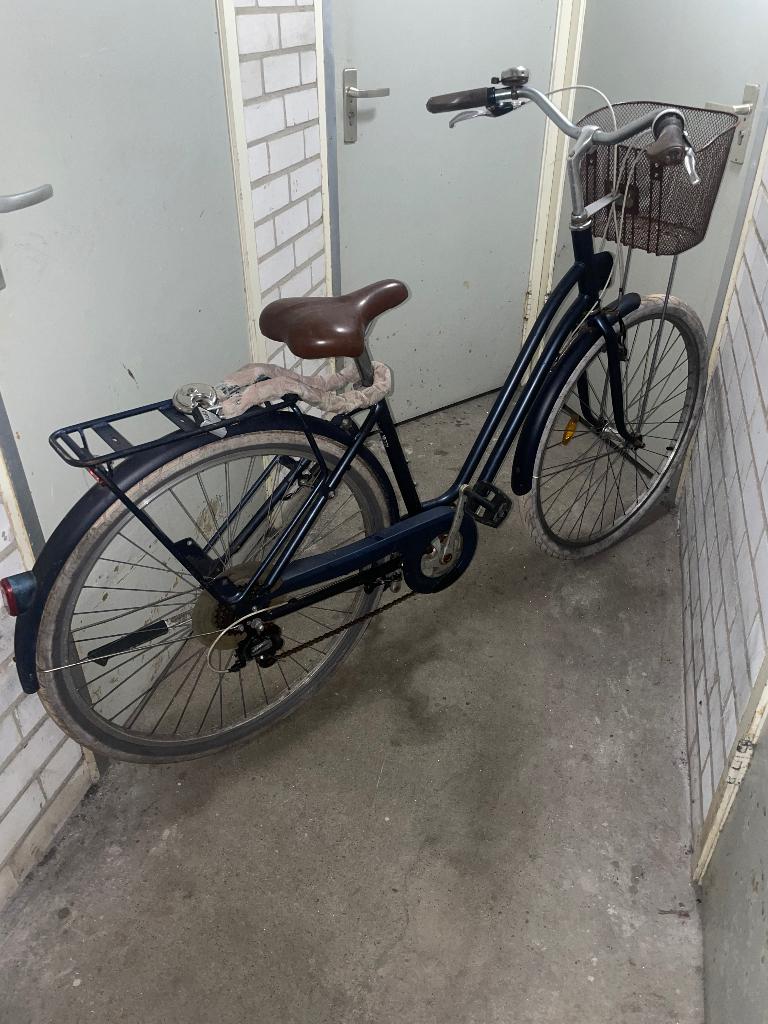 Damesfiets met 6versnellingen en handremmen en een fietsmand, 47 tot 51 cm, Ophalen, Velgrem, Jaren '60 of nieuwer