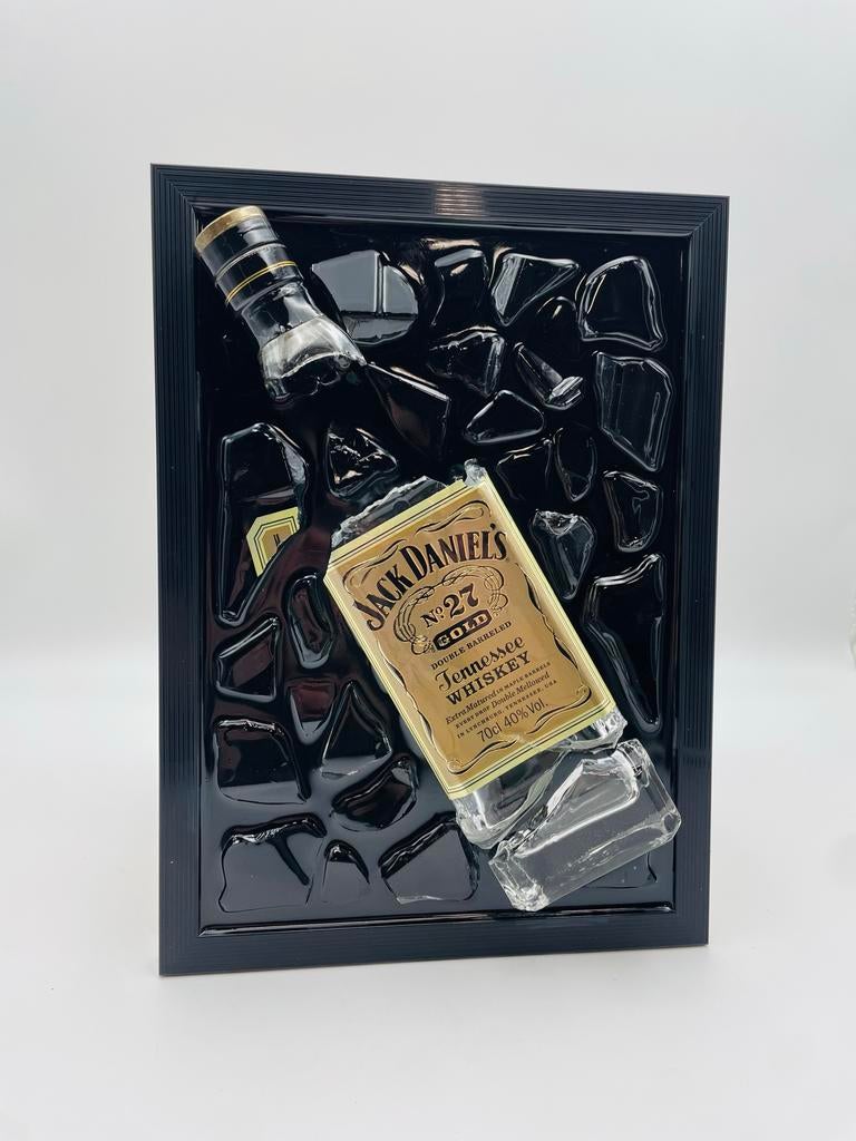 Jack Daniëls Gold Gebroken Fles Epoxy Kunstwerk, Ophalen of Verzenden