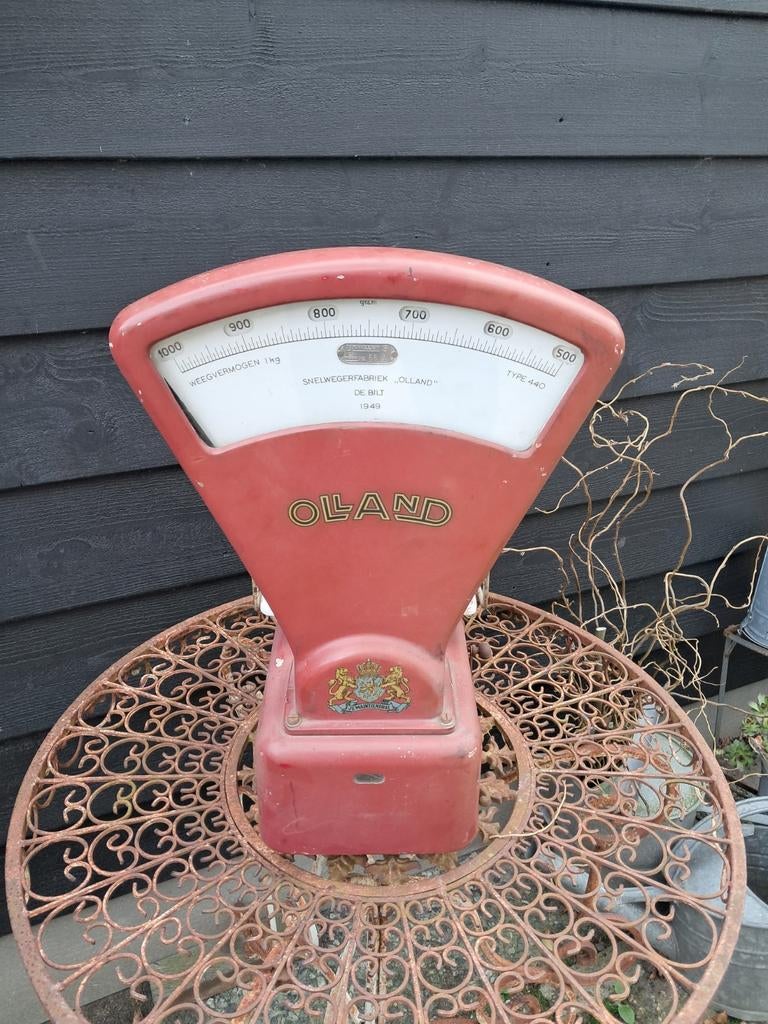 Leuk oud klein vintage weegschaaltje Olland, Ophalen