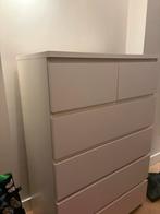 Malm kast met glasplaat, Kunststof, Gebruikt, 100 tot 150 cm, Met lade(s)