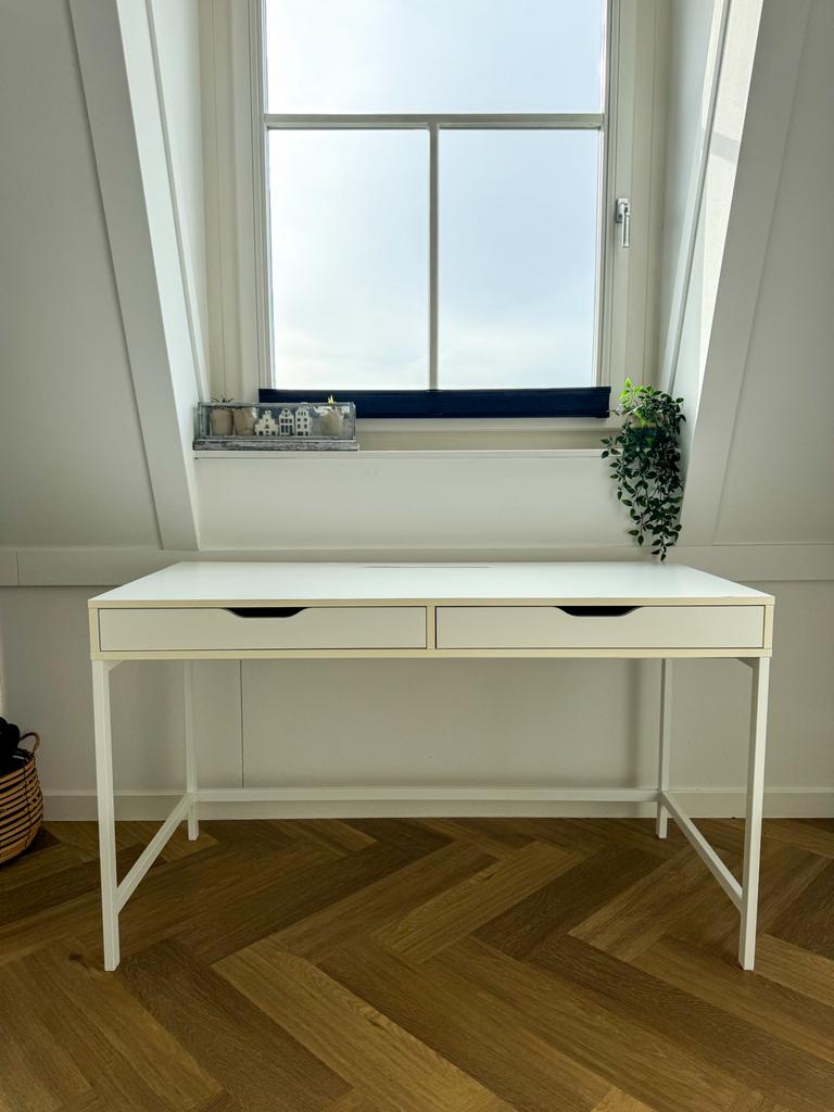 IKEA ALEX Bureau – Wit – 131x60 cm, Ophalen, Gebruikt, Met lades, Spaanplaat of MDF