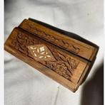Houten Postzegelkistje met Inlegwerk parelmoer snijwerk, Huis en Inrichting, Minder dan 50 cm, 50 tot 100 cm, Ophalen of Verzenden