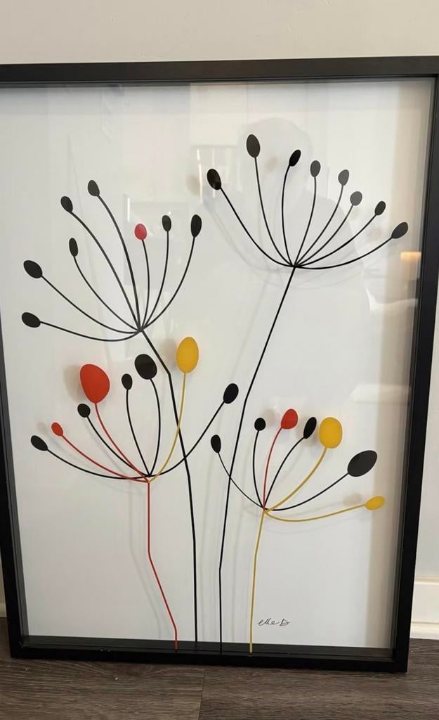 Vintage IKEA schilderij 'dansende Alliums”van Elle D., Ophalen of Verzenden