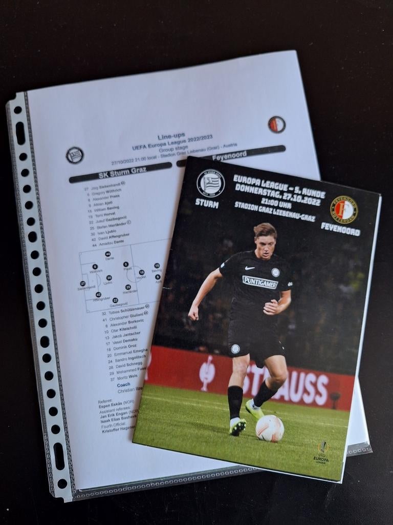 Progr/Teamsheet SK Graz - Feyenoord., Verzenden, Nieuw, Feyenoord