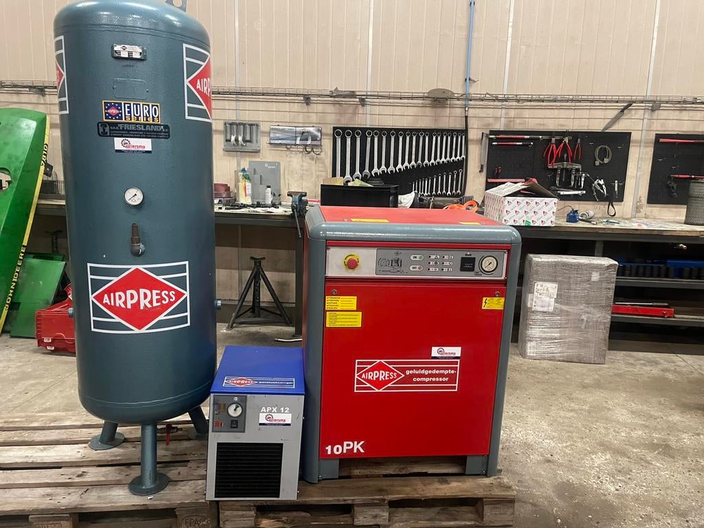 Airpress geluidsgedempte compressor met tank en droger, 100 liter of meer, Ophalen, Zo goed als nieuw