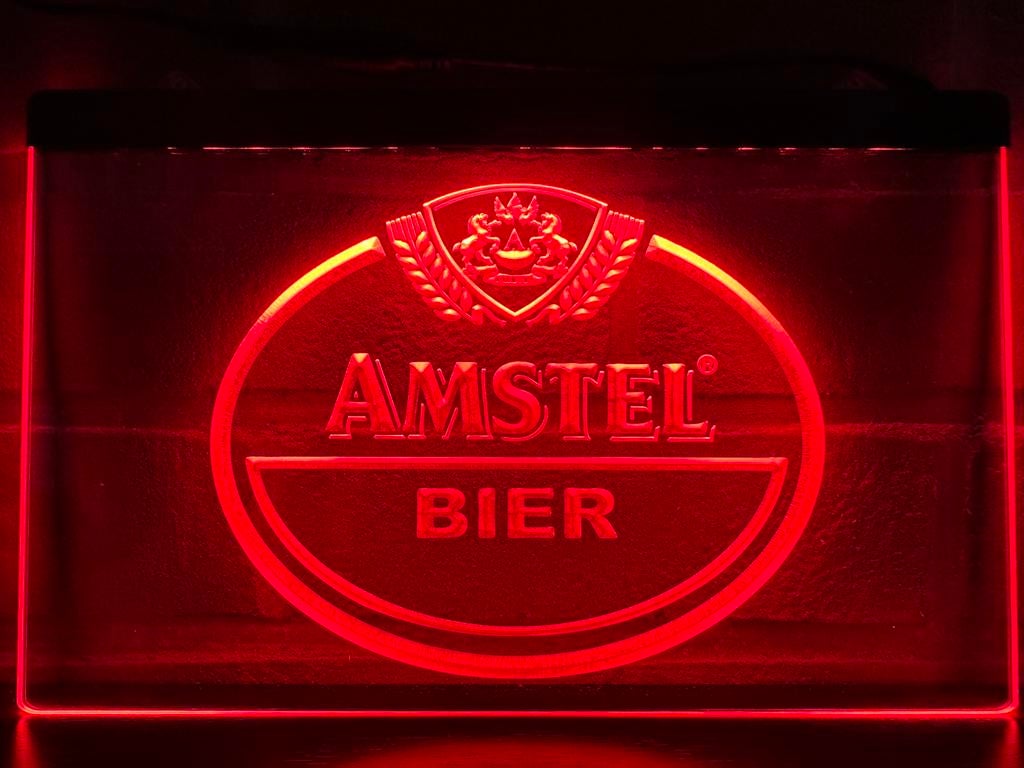 Led lichtbord AMSTEL BIER 3d neon look, Verzamelen, Ophalen of Verzenden, Nieuw, Lichtbak of (neon) lamp