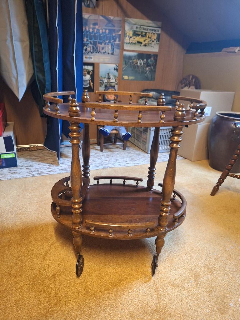 Houten theekar, Huis en Inrichting, Gebruikt, 55 tot 75 cm, Hout, Antiek