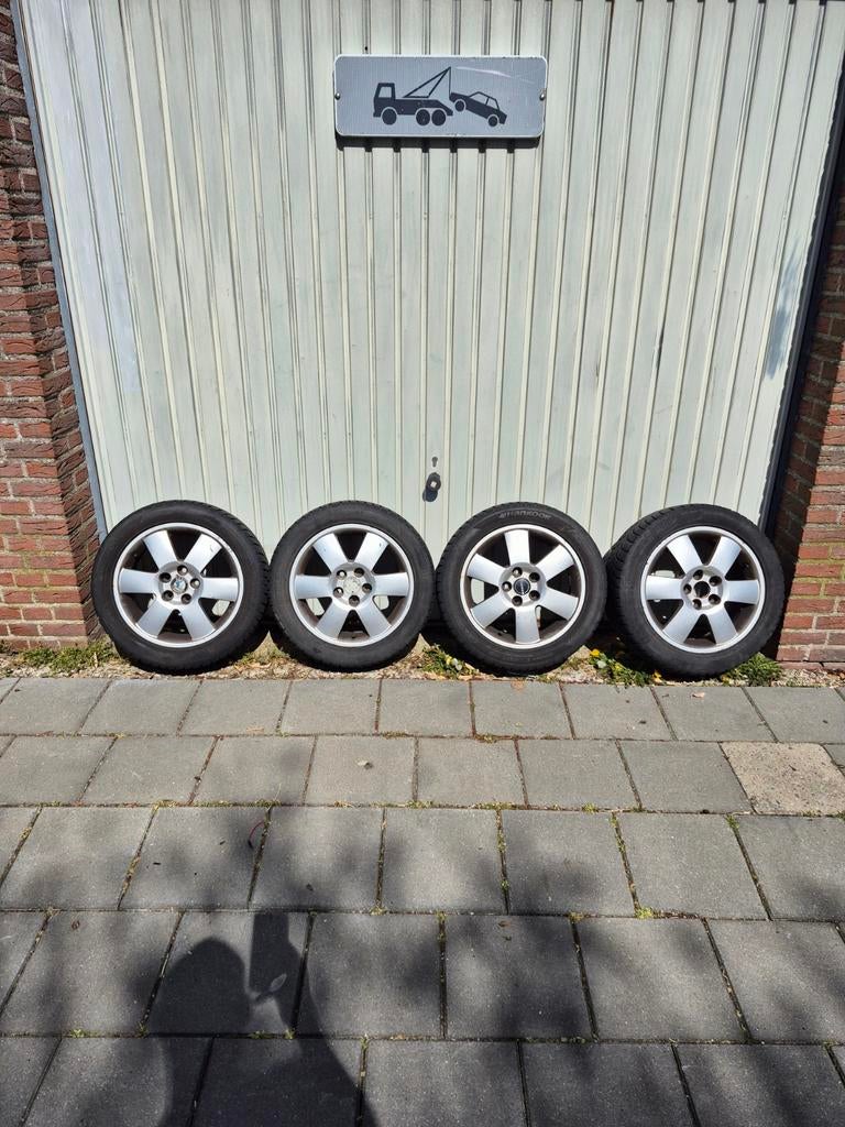Winterbanden op aluminium velg 5x100, Ophalen, Gebruikt, 15 inch, Banden en Velgen