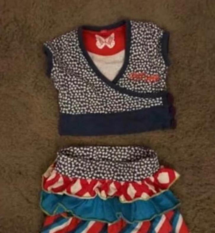 Set strokenrokje & shirt Chaos and Order in maat 86/92, Kinderen en Baby's, Babykleding | Maat 86, Zo goed als nieuw, Meisje, Shirtje of Longsleeve