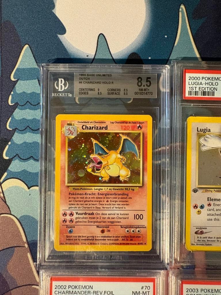 Charizard Holo R 1999 Base Unlimited Dutch BGS 8.5, Hobby en Vrije tijd, Verzamelkaartspellen | Pokémon, Ophalen of Verzenden