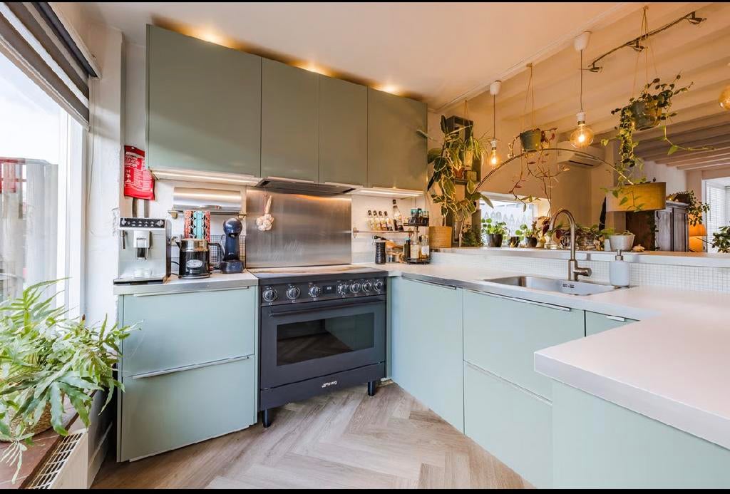 Complete keuken met bar, Huis en Inrichting, Keuken | Complete keukens, Ophalen, Zo goed als nieuw, Wit