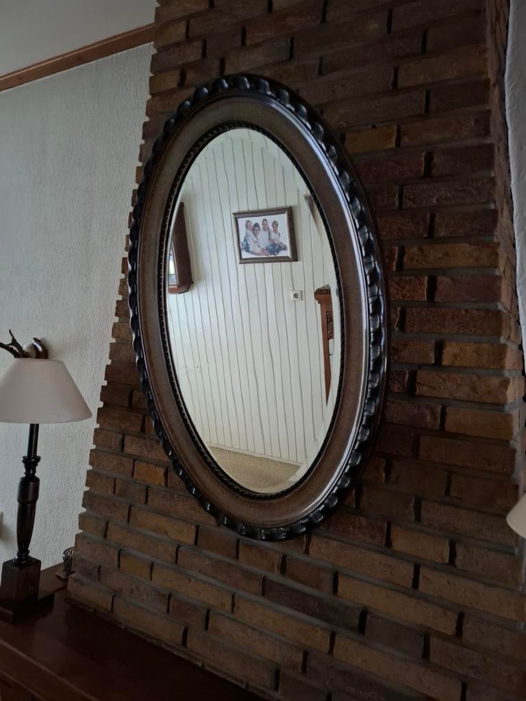 Spiegel antiek spiegel geslepen rond, Ophalen, Rechthoekig, 50 tot 75 cm, Minder dan 100 cm