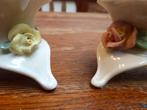 2 verfijnde porseleinen kandelaartjes, Capodimonte Italy, Ophalen of Verzenden, Keramiek of Aardewerk