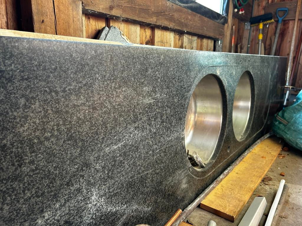 Graniet aanrechtblad, Huis en Inrichting, Keuken | Keukenelementen, Ophalen, Gebruikt, 200 cm of meer, Minder dan 100 cm