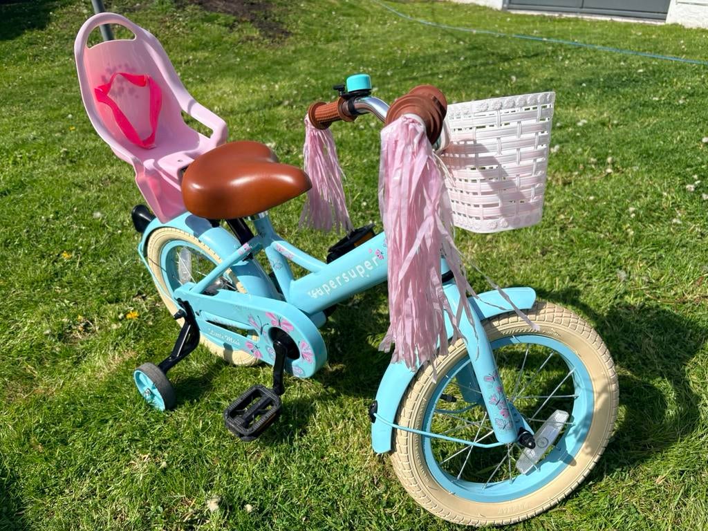 14 inch meisjesfiets Supersuper Little Miss, Terugtraprem, Zijwieltjes, Ophalen of Verzenden, Minder dan 16 inch
