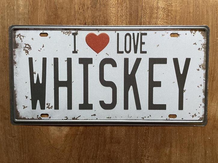 I Love Whiskey wandbord (Old Look), Huis en Inrichting, Woonaccessoires | Tekstborden en Spreuken, Nieuw, Ophalen of Verzenden