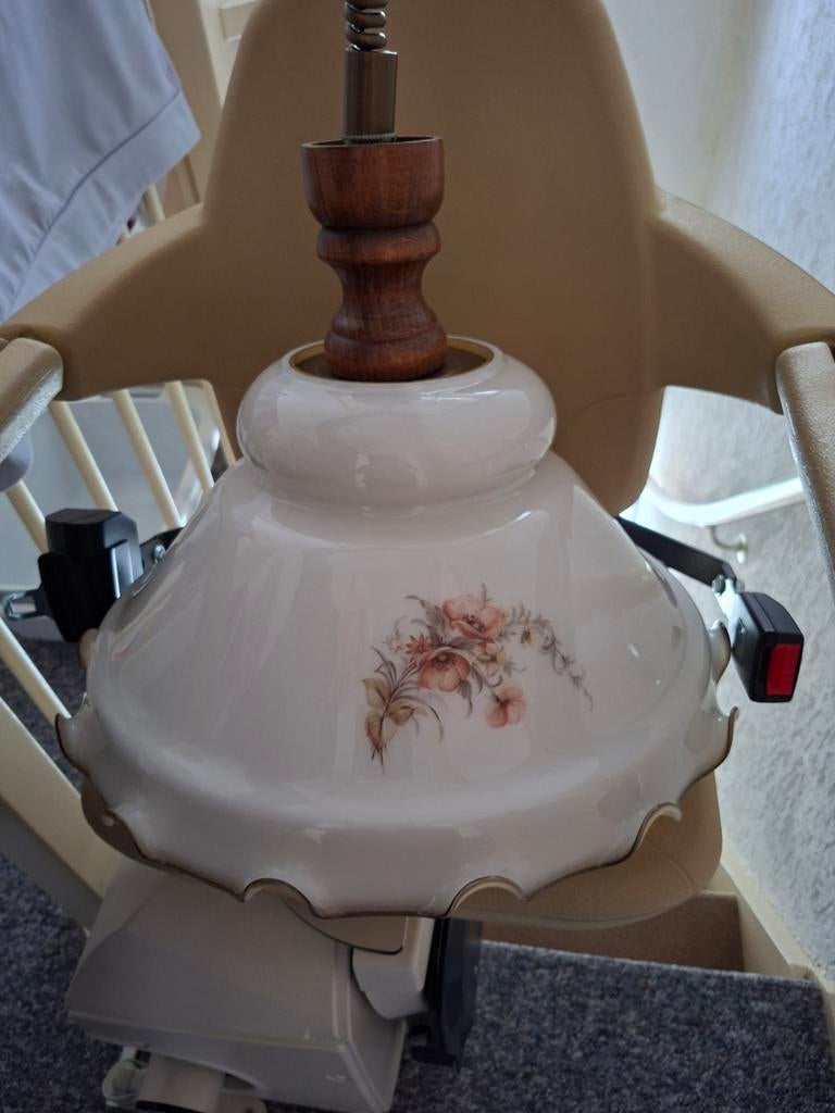 Vintage Plafondlamp met Bloemmotief, Ophalen