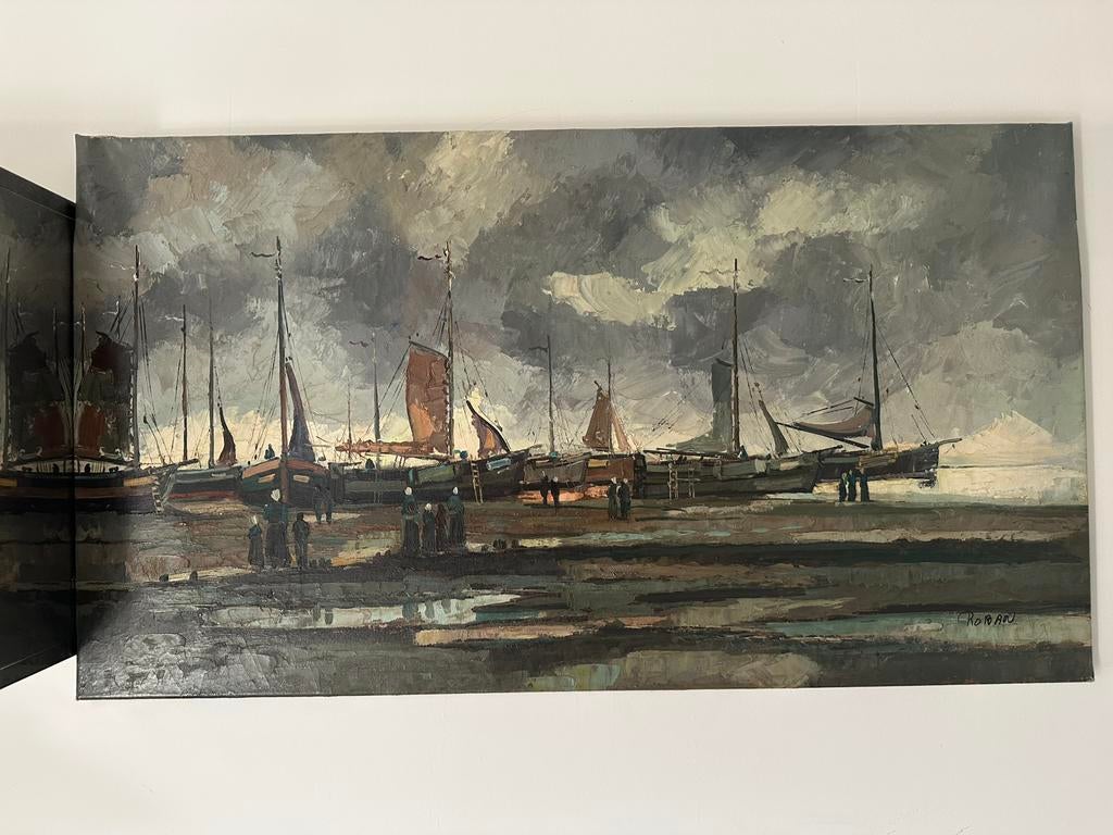 Antieke Mooie Schilderij 19eeuw, Ophalen of Verzenden