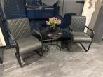 Twee mooie grijze stoelen met armleuning, Twee, Nieuw, Ophalen of Verzenden, Metaal