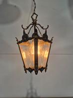 Franse hal lantaarn met geslepen glas, Ophalen of Verzenden