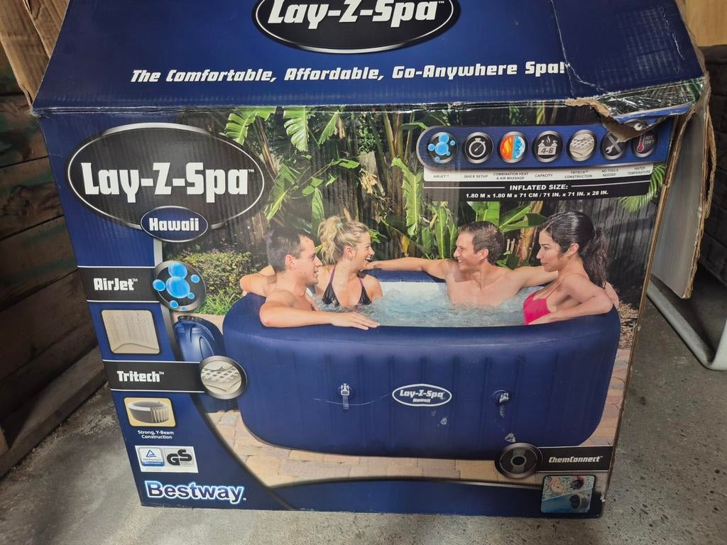 Bestway Lay-Z-Spa Hawaii opblaasbaar bubbelbad, Tuin en Terras, Ophalen, Gebruikt, Pomp, Opblaasbaar