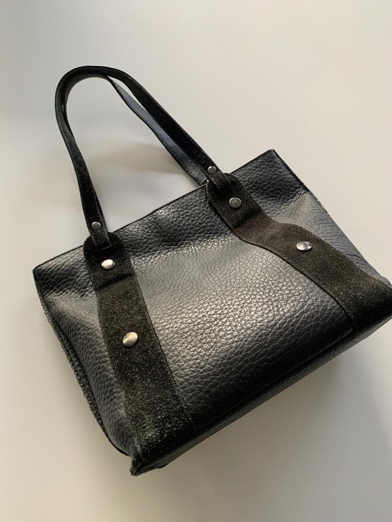 Vintage classic de Bijenkorf hand bag, Ophalen of Verzenden, Gebruikt, Zwart, Handtas