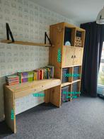 Steigerhouten vakkenkast en bureau, Ophalen, Zo goed als nieuw