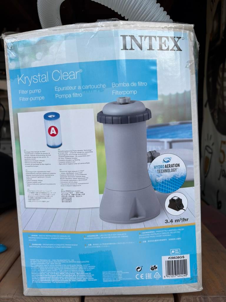 Intex Krystal Clear filterpomp 3.4 m³/u, Ophalen, Zo goed als nieuw